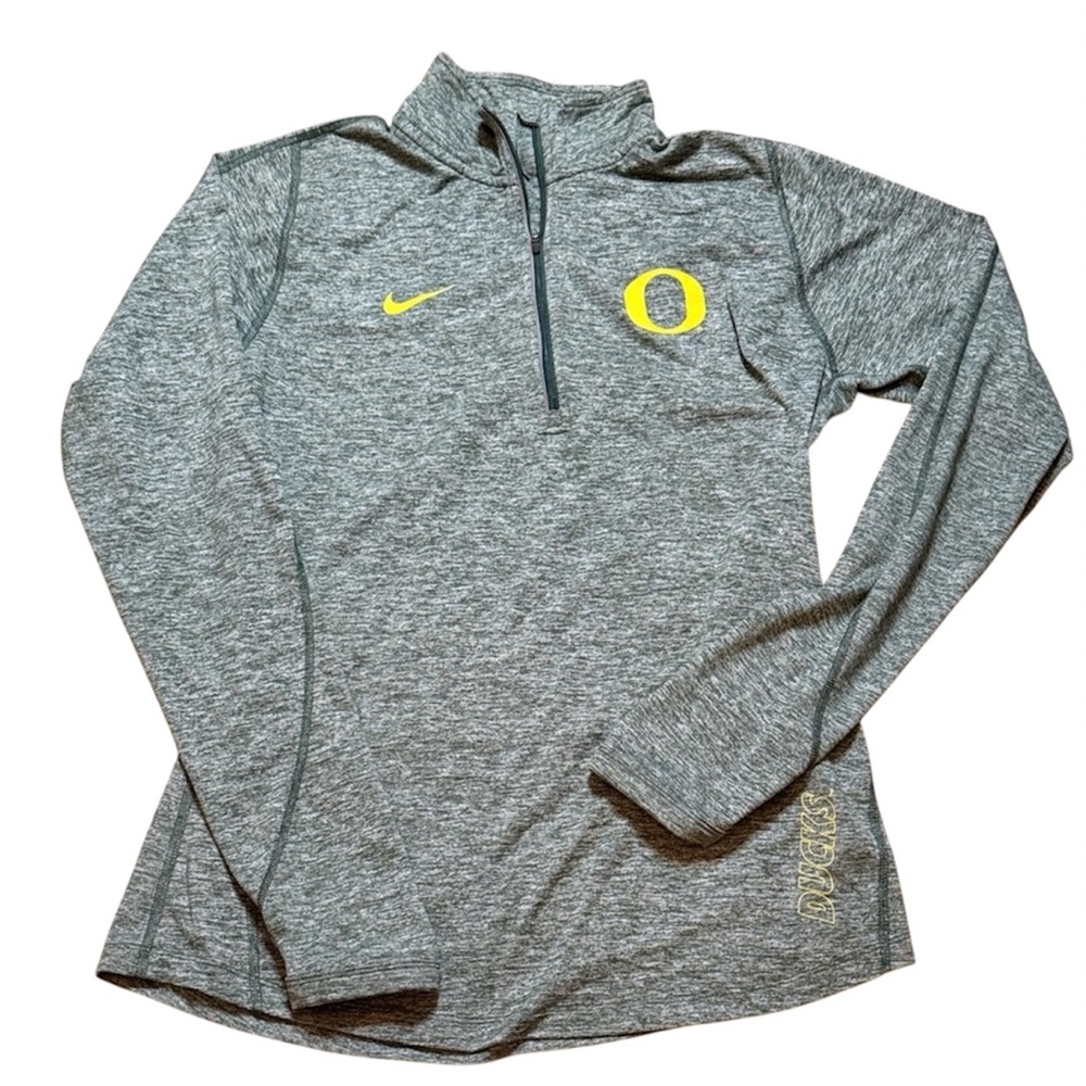 Oregon Ducks U of O Nike Dri-fit Quarter Zip Womens long sleeve shirt top. Sz M